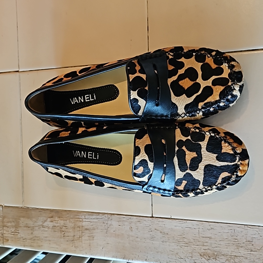 VanEli Rolf Leopard Driving Shoe/Loafer Leopard Calfskin